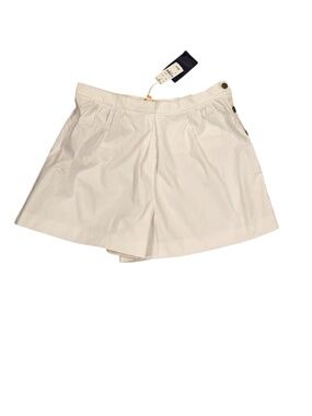 NWT Brooks Brothers white skirt skort cotton poplin side buttons 10